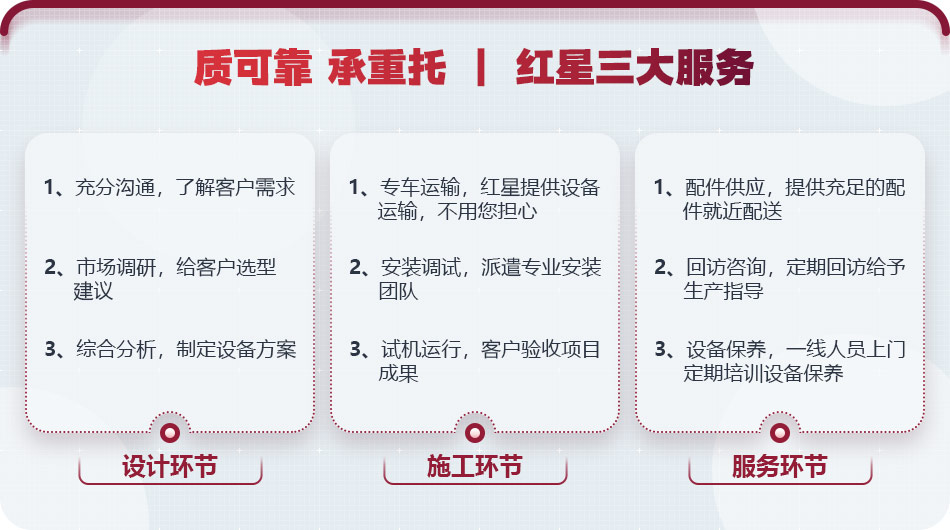 國(guó)內(nèi)大型設(shè)備廠家,紅星服務(wù)值得信賴(lài) 國(guó)內(nèi)大型設(shè)備廠家,紅星服務(wù)值得信賴(lài)